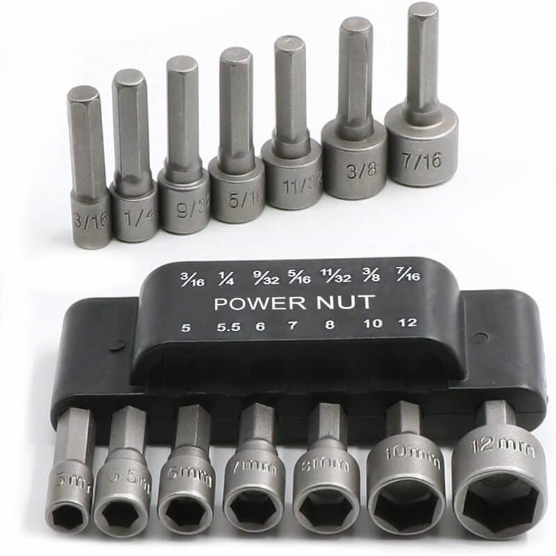 🔥🎁Nyhet 50 % RABATT🔥😎✨Set med 14 motoriserade mutterdragare🔩
