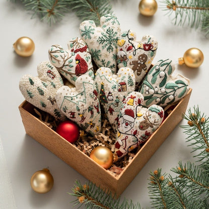 🎅Bästa julklappen💖DIY hjärtformad handbroderad juldekoration/dekorationskit