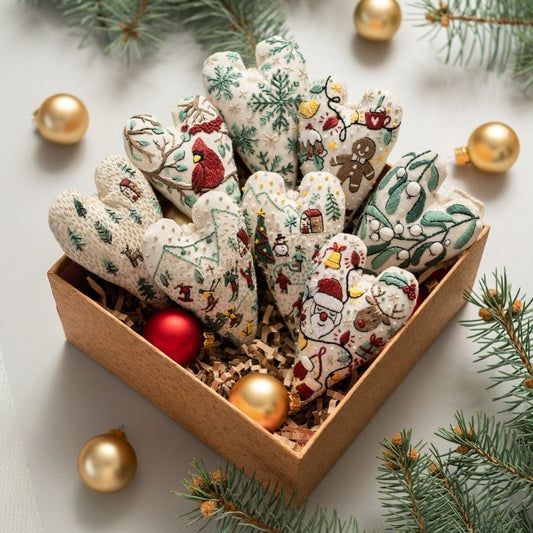 🎅Bästa julklappen💖DIY hjärtformad handbroderad juldekoration/dekorationskit