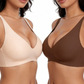 Jelly trådlös BH för kvinnor – Sömlös push-up bralette med djup V-ringning, perfekt för vardagen