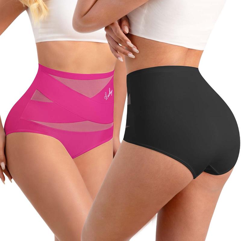 🌸Sista dagen – köp 1, få 3 paket✨Plus size-högmidjade trosor med korsande magkontroll
