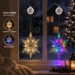 ⏳SISTA REA-DAGEN🎄❄️ DIY LED-sugkoppslampor med julsnöflingor ✨ | Batteridrivna, varmt och flerfärgat ljus, sugkoppslampor för fönster, juldekoration för hem och fest