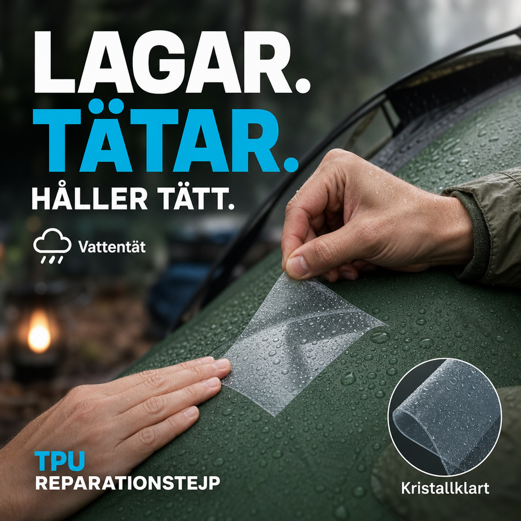 🛠️ Vattentät genomskinlig TPU-reparationstejp för tält och friluftsutrustning