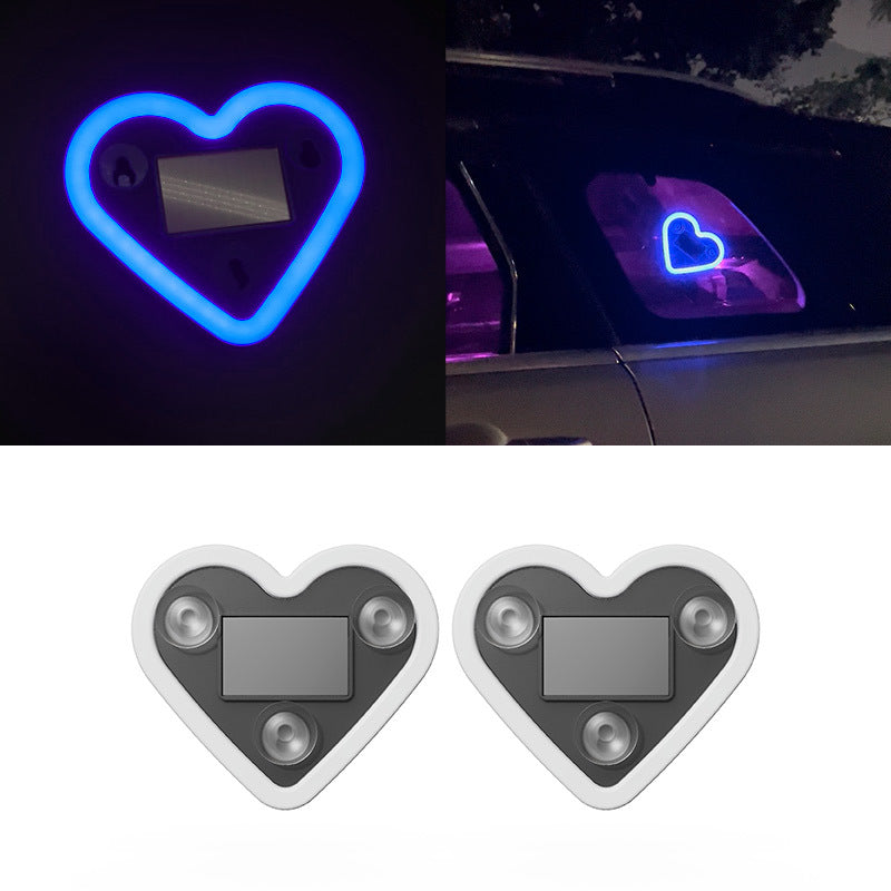 Trådlös hjärtformad atmosfärslampa för bilen