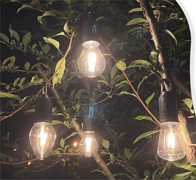 ⏳Begränsad tid – 50% rabatt⏰Utomhuscamping Hängande Typ-C Laddning Retro Glödlampa Belysning Dekoration