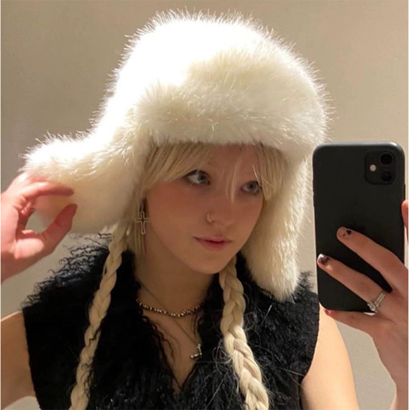 Elegant Varm Vintermössa Med Öronskydd
