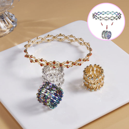💍Vikbart upprullningsbart ringarmband🎁 Gratis vacker ringbox✨