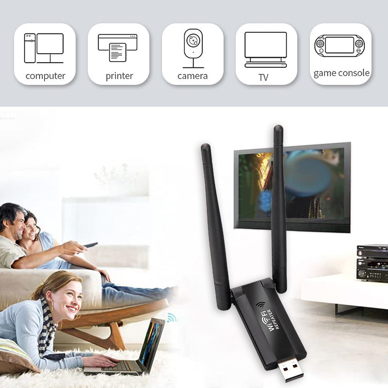 📶 USB WiFi-signalbooster – upp till 300 Mbps på 2,4 GHz 🏠🚀