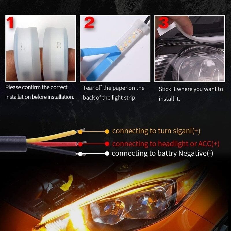 ⏳Tidsbegränsad 50% rabatt⏰ Flexibla LED-flödesblinkers för bil (2 st) 🚗💡