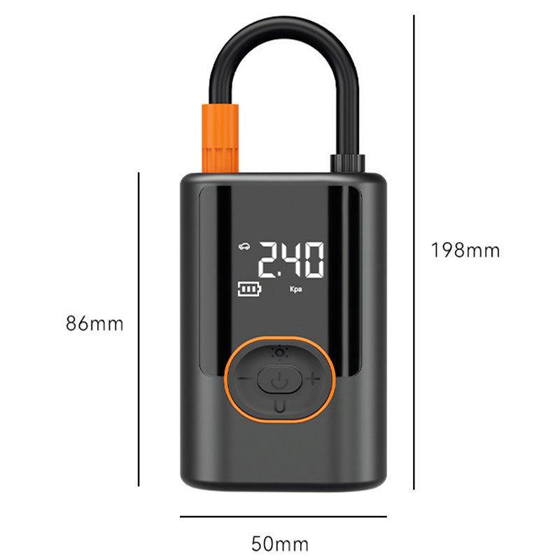 🚗 50% RABATT! 🔦 Multifunktionell Bärbar Bildäckpump med Ljus – Snabbpumpning, LED-nödljus & Digital display ⚡