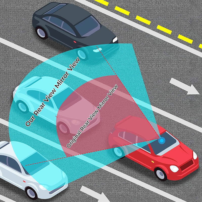 🚗 50% RABATT NU!👀 Bred Vinklad Böjd Backspegel för Bil – Vidvinkel & Minimerar Döda Vinklar – Universell Enkel Montering 🛡️