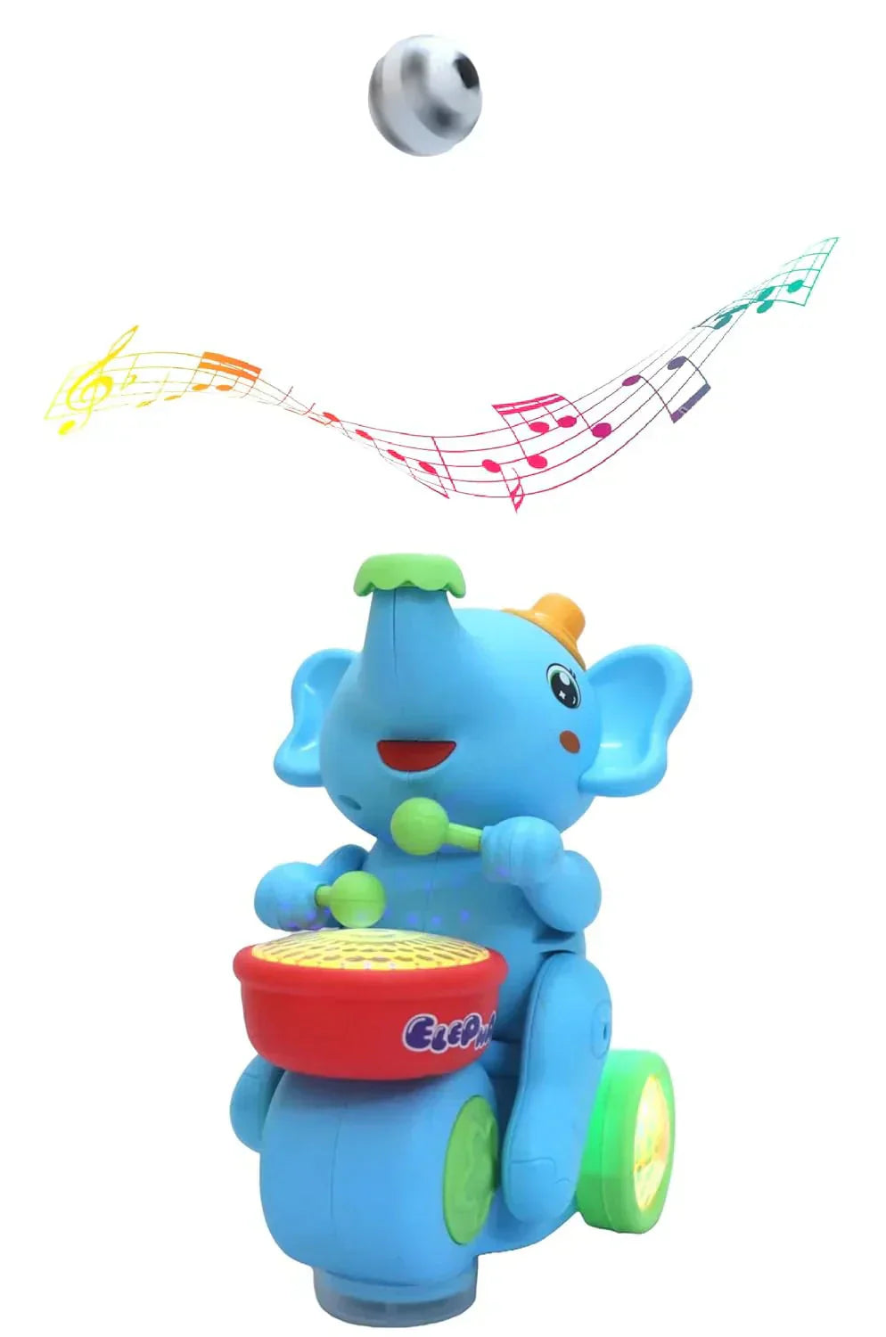 ✨Musikalisk vandrande elefant trumslagare leksak