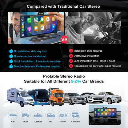 Trådlös röststyrning pekskärm instrumentbräda Carplay