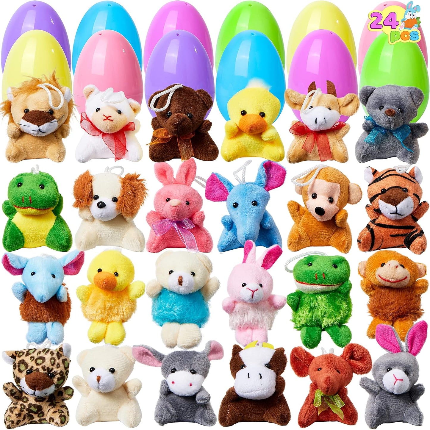 🔥HOT SALE 50% OFF-12/24/36 Pcs Förfyllda påskägg, fyllda med plyschdjurleksaker