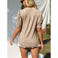 💥Sista dagen Specialförsäljning 50% OFF👚Kvinnor V-Neck Casual Puff Kortärmad Topp Elegant T-Shirt