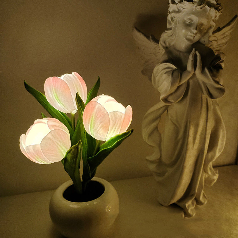 LED tulpan nattlampa blomsterbordslampa🌷