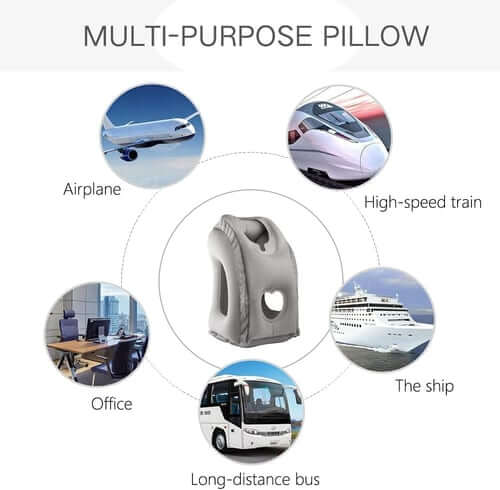 🔥50 % RABATT🌬️✈️😴 Bärbar, uppblåsbar, ergonomisk resekudde: Sov bekvämt när som helst, var som helst 🧳💤