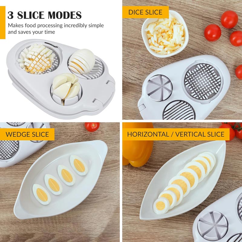 Ny 3-i-1 Multifunktionell grönsaksskärare Fancy Split Egg Slicer Egg Slicing and Dividing