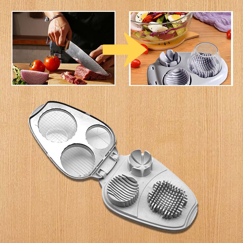 Ny 3-i-1 Multifunktionell grönsaksskärare Fancy Split Egg Slicer Egg Slicing and Dividing