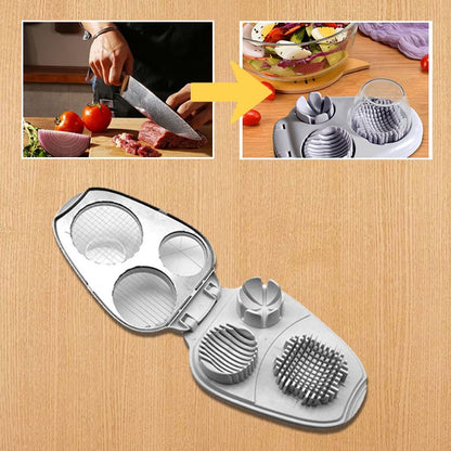 Ny 3-i-1 Multifunktionell grönsaksskärare Fancy Split Egg Slicer Egg Slicing and Dividing