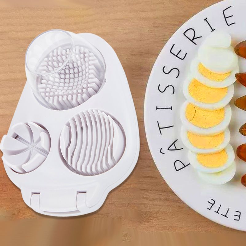 Ny 3-i-1 Multifunktionell grönsaksskärare Fancy Split Egg Slicer Egg Slicing and Dividing