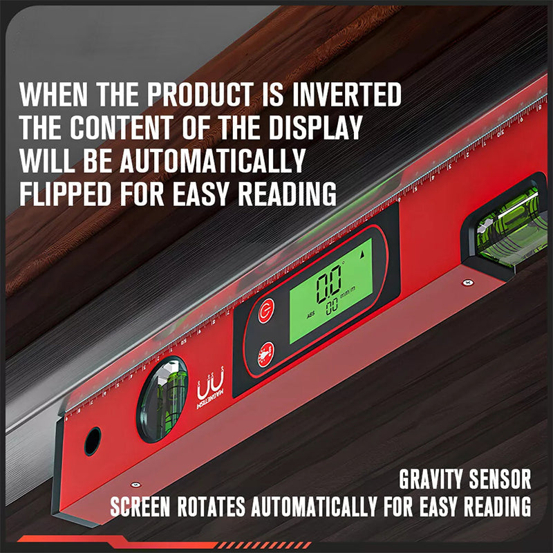 📏 Multifunktionellt magnetiskt vattenpass med LCD-display – Hög precision för byggnation och DIY ⚡