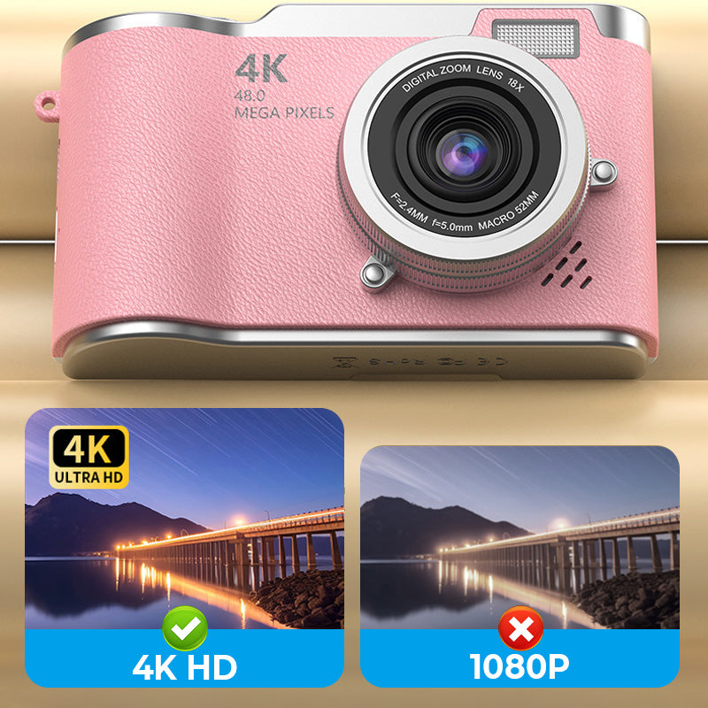 📸 50% RABATT! 🔥 4K HD Digitalkamera med Flipskärm – Autofokus, 16X Digitalzoom & Perfekt För Vloggning & Fotografering ✨