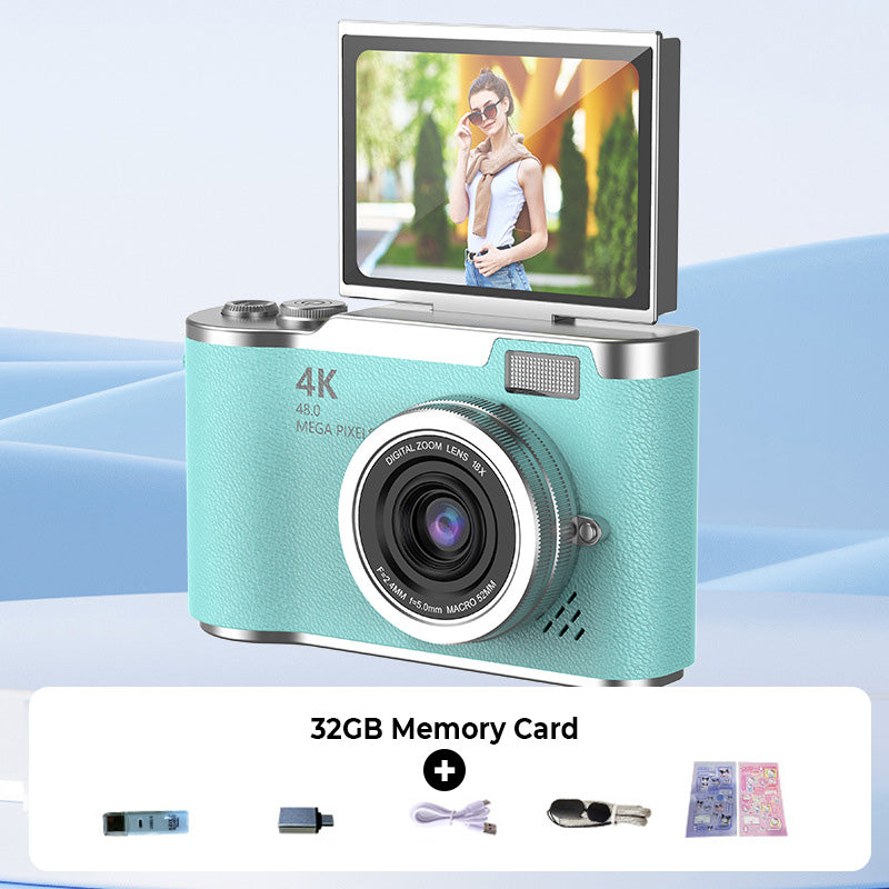 📸 50% RABATT! 🔥 4K HD Digitalkamera med Flipskärm – Autofokus, 16X Digitalzoom & Perfekt För Vloggning & Fotografering ✨