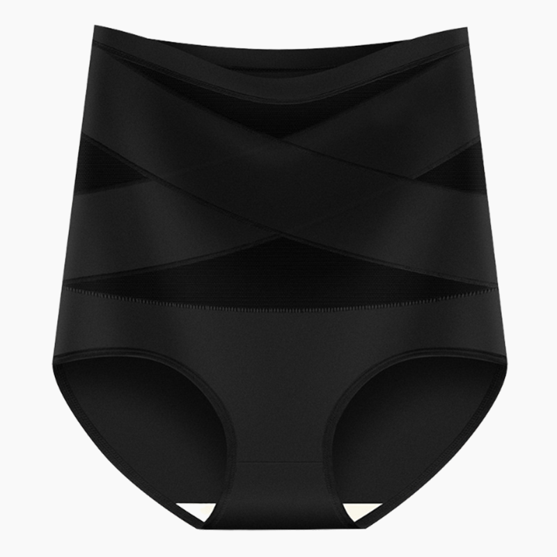 🌸Sista dagen – köp 1, få 3 paket✨Plus size-högmidjade trosor med korsande magkontroll