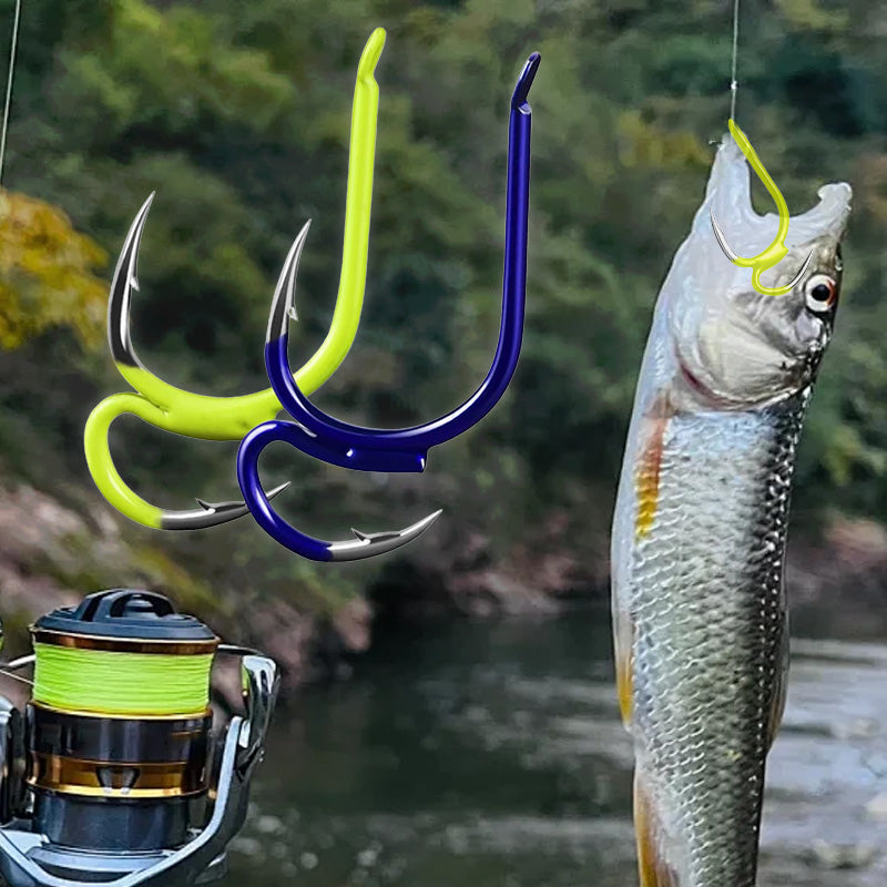 🔥köp 1 få 1 gratis🎣 Klassiska vassa dubbla fiskekrokar
