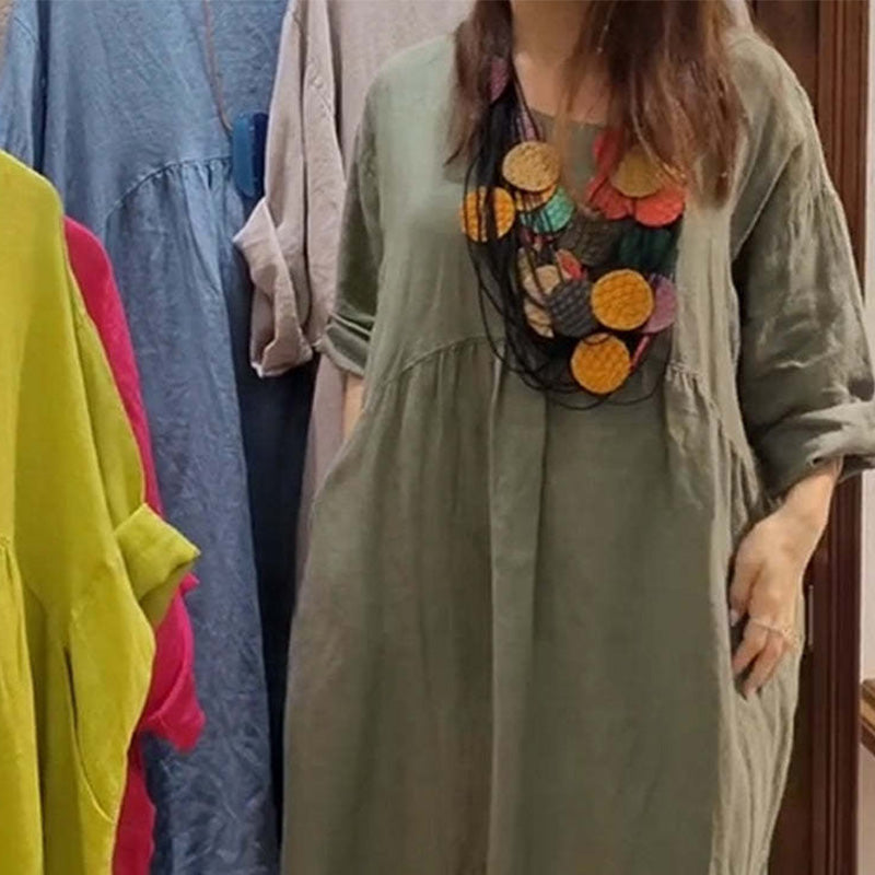 👗 【Sommarsäsong】 Unik fickklänning för kvinnor – 50 % rabatt nu! 🌸