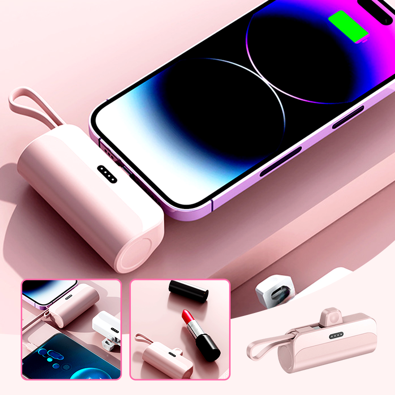 ⌛Reducerad med 67% 🔥Bärbar Powerbank med Hög Kapacitet och Inbyggda Kablar 🔋🔌 - Alltid Beredd för Laddning på Resan! 🚀