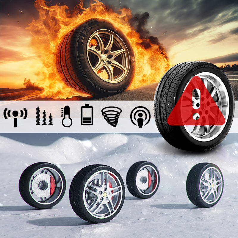 🔥Solcellsdriven 4-hjuls däcktrycksmätare med realtidsvisning