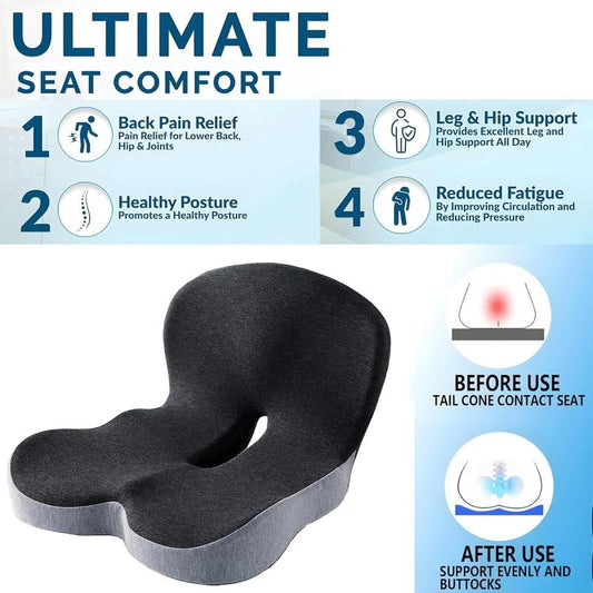ERGONOMISK BILSTOL – KÖR I KOMFORT HELA DAGEN! ✨ Halkfri minnesskumsits – Formar sig efter din kropp