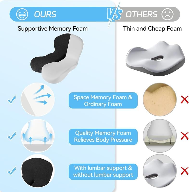 ERGONOMISK BILSTOL – KÖR I KOMFORT HELA DAGEN! ✨ Halkfri minnesskumsits – Formar sig efter din kropp