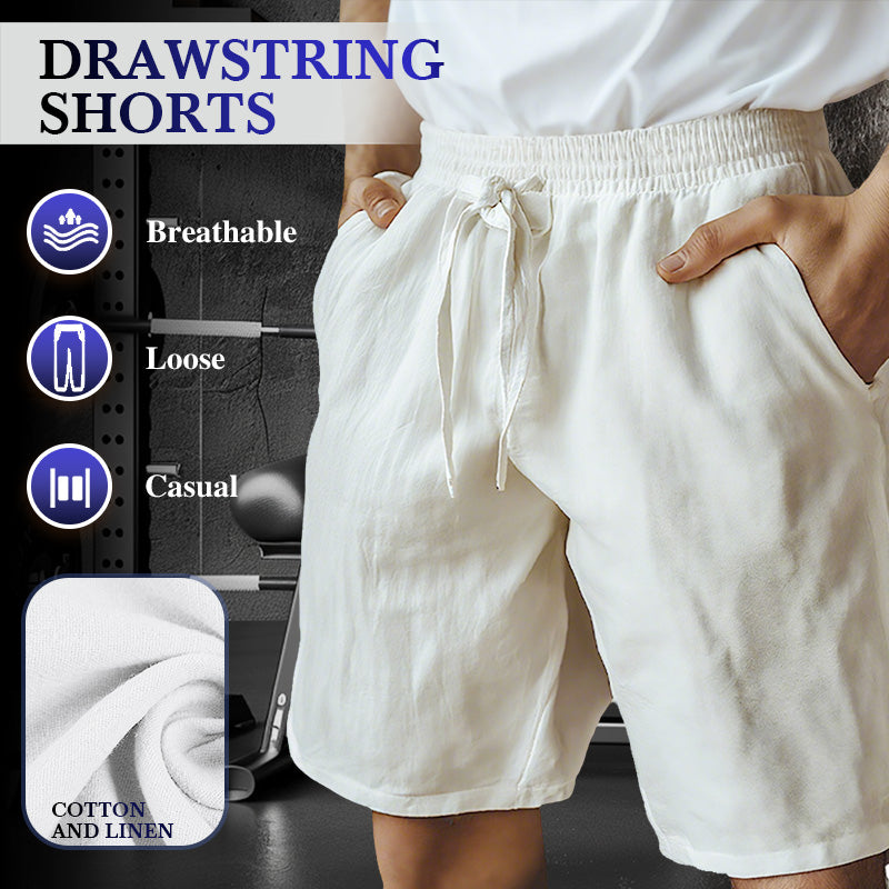 Men's Elastic Drawstring Solid Shorts
