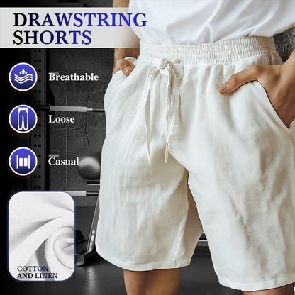Men's Elastic Drawstring Solid Shorts