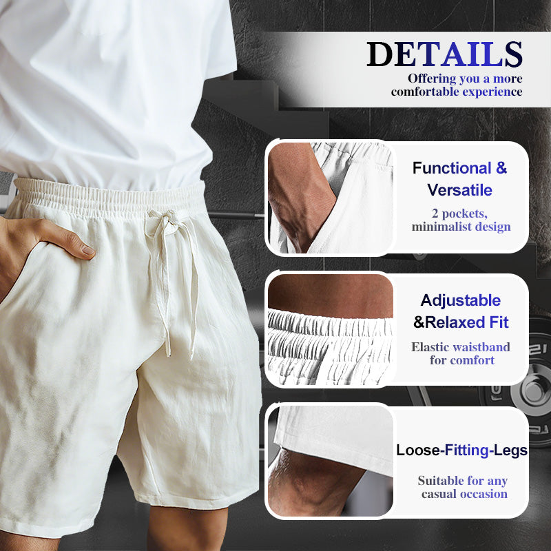 Men's Elastic Drawstring Solid Shorts