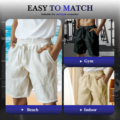 Men's Elastic Drawstring Solid Shorts