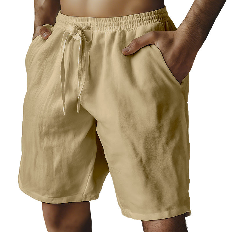 Men's Elastic Drawstring Solid Shorts