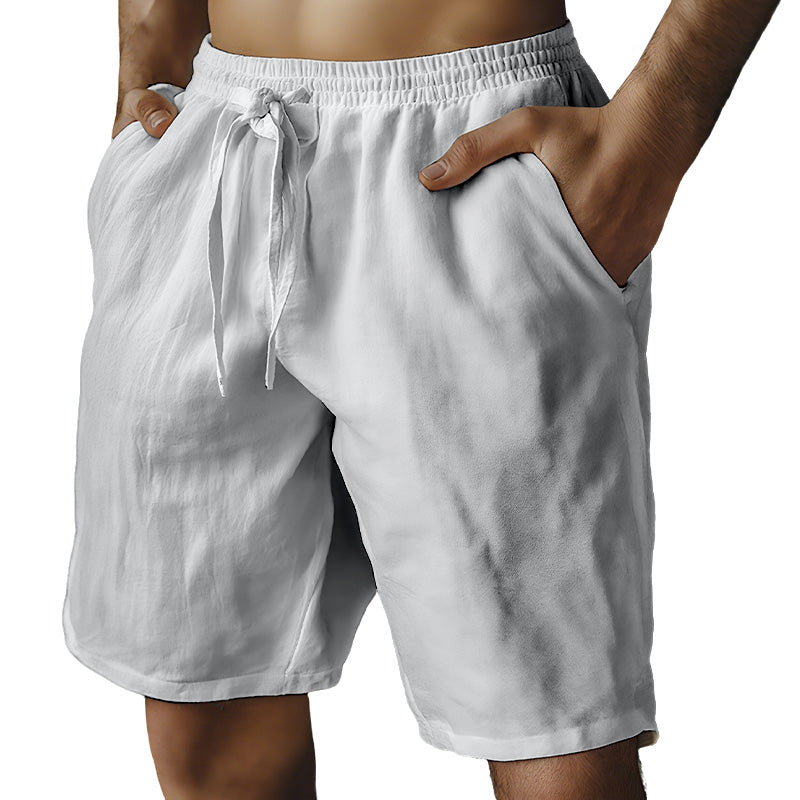 Men's Elastic Drawstring Solid Shorts