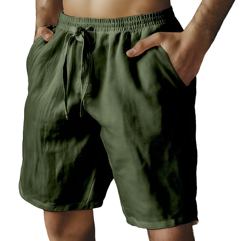 Men's Elastic Drawstring Solid Shorts