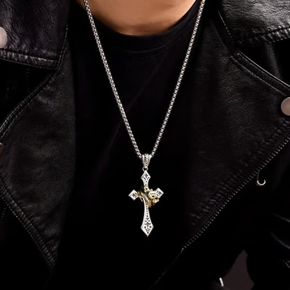 ✝️Vintage Halsband med Krona och Kors