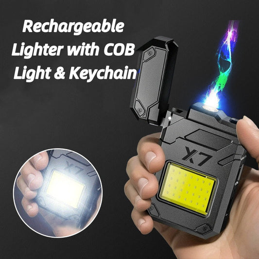 Rechargeable Lighter with COB Light & Keychain