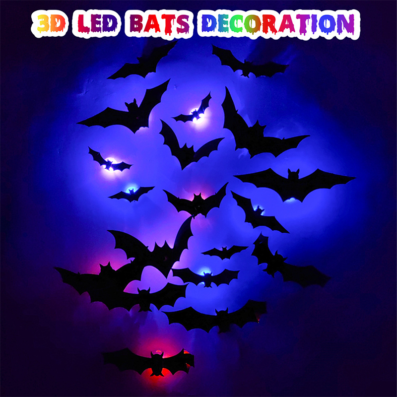 🦇Halloween-dekoration: 3D-LED-vägglampa i form av en fladdermus