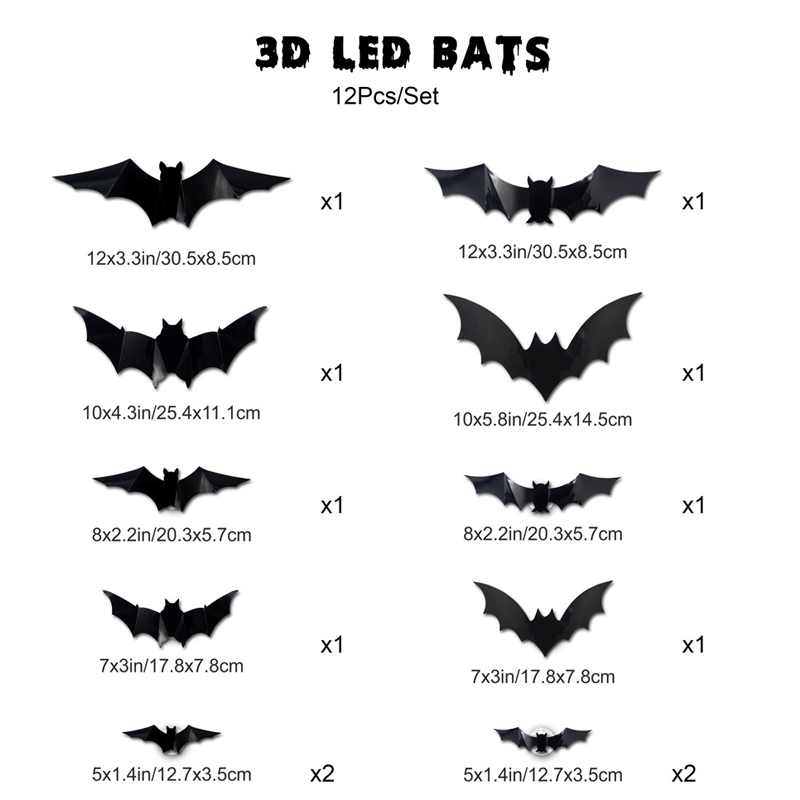 🦇Halloween-dekoration: 3D-LED-vägglampa i form av en fladdermus