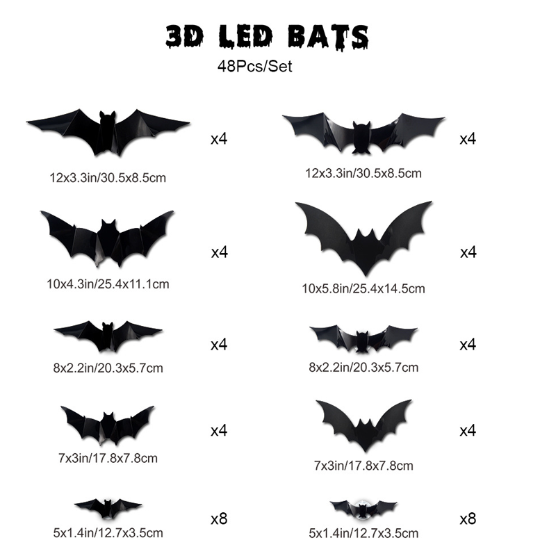 🦇Halloween-dekoration: 3D-LED-vägglampa i form av en fladdermus