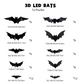 🦇Halloween-dekoration: 3D-LED-vägglampa i form av en fladdermus