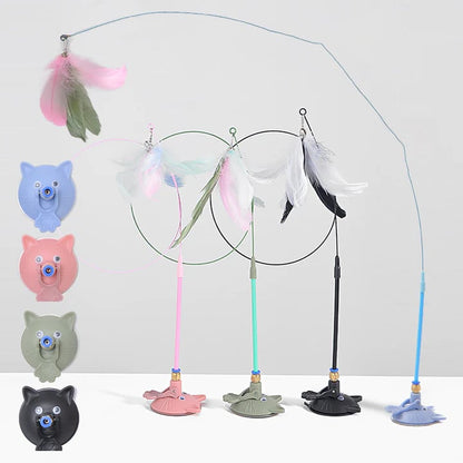 Automatic cat toy with strong suction cup