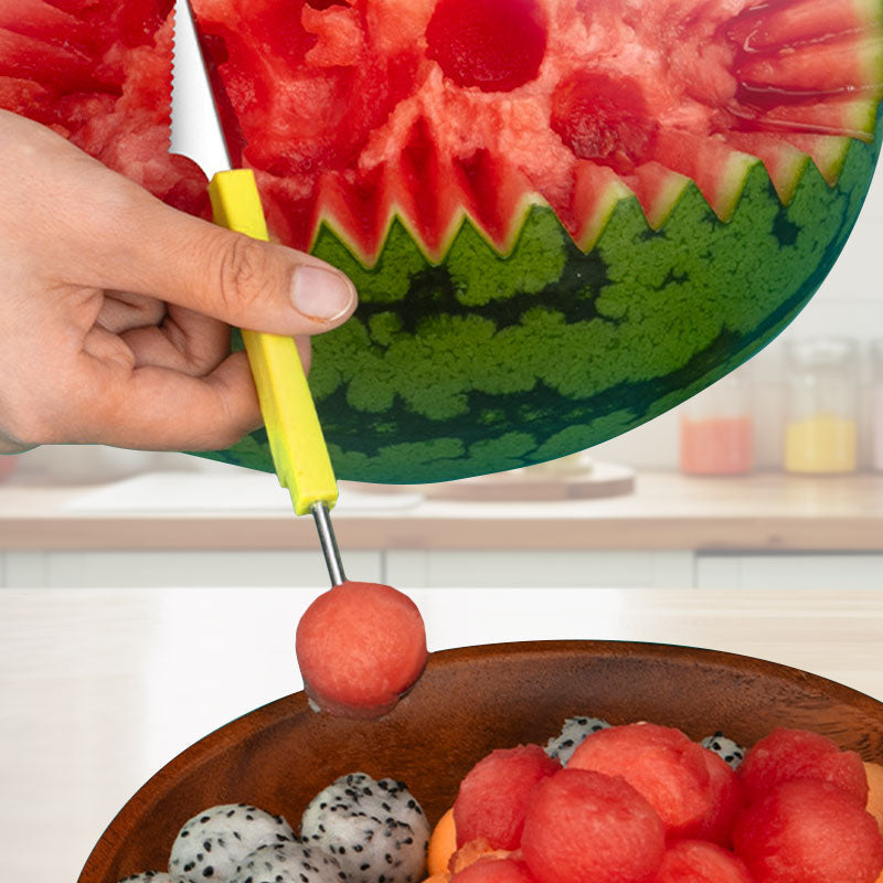 🍉 3-i-1 melonsked & fruktverktyg i rostfritt stål
